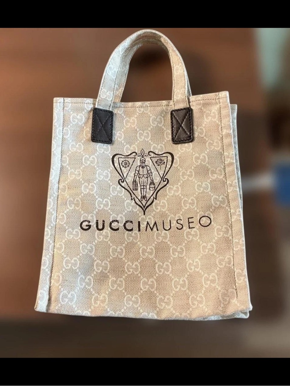 Gucci Beige GG Canvas Museo Tote